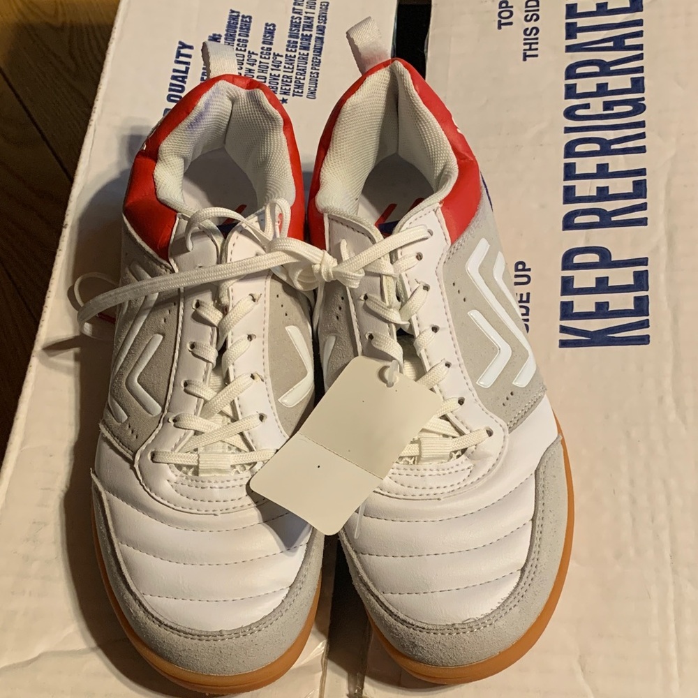 Unbranded Women’s White and Red indoor soccer  Shoes